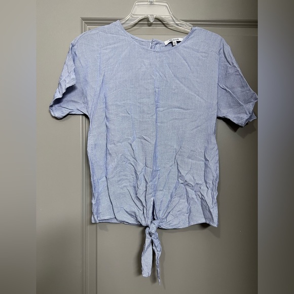 Madewell Tops - Madewell Button Back Striped Front-Tie Tee Size XXS
